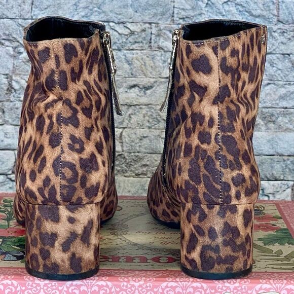 Sam and Libby Animal Print Booties Women's Size 9.5 Chunky Heel - Picture 4 of 7